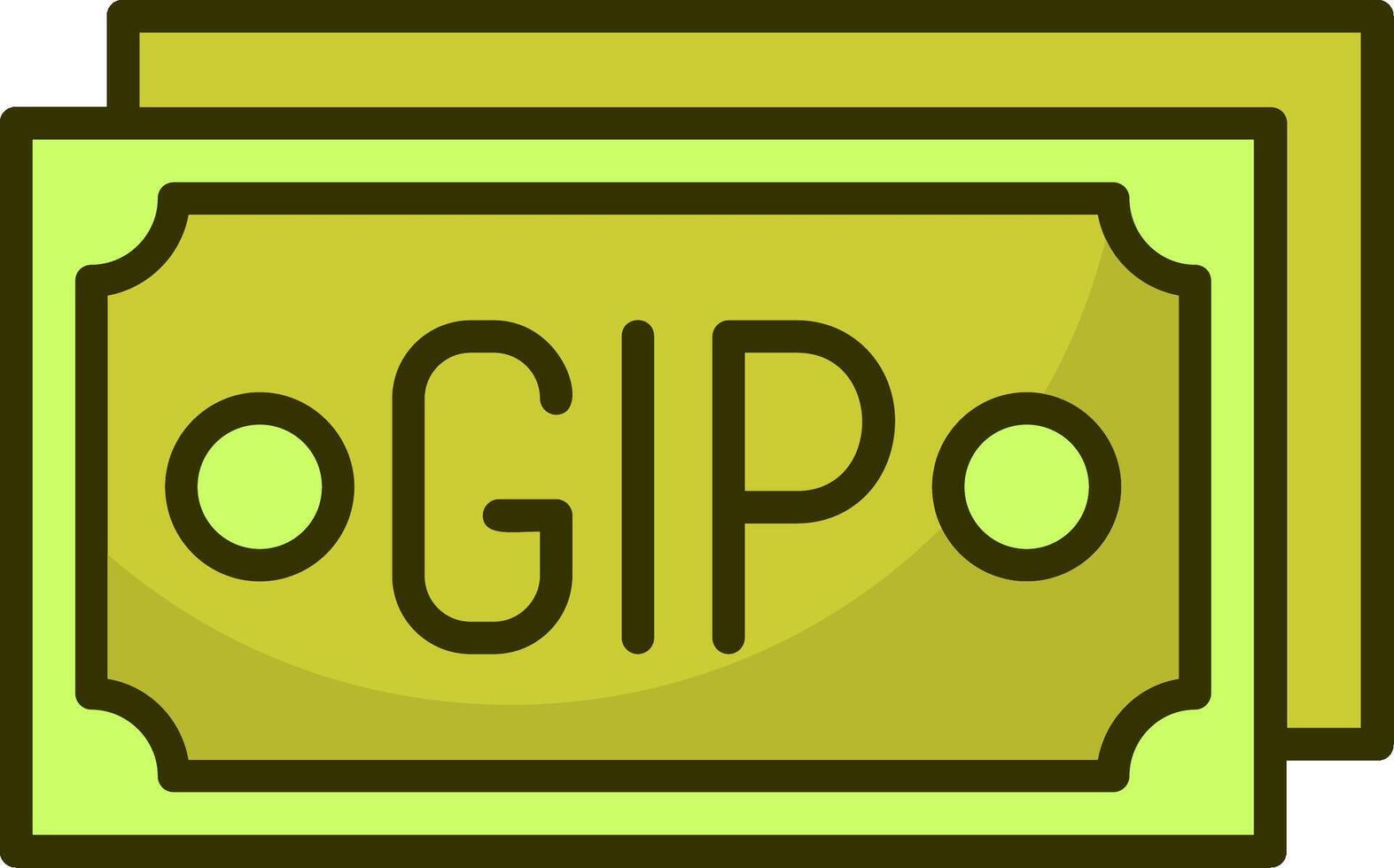 Gibraltar Pound Note Filled Style Icon Design vector