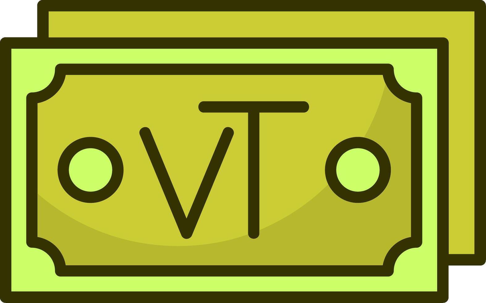 Vanuatu Vatu Note Filled Style Icon Design vector
