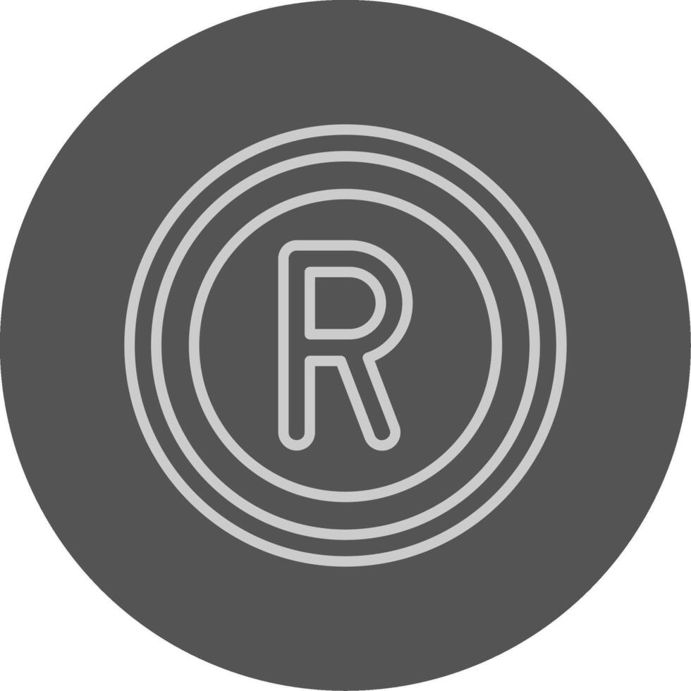 South African Rand Sign Outline Style Icon vector