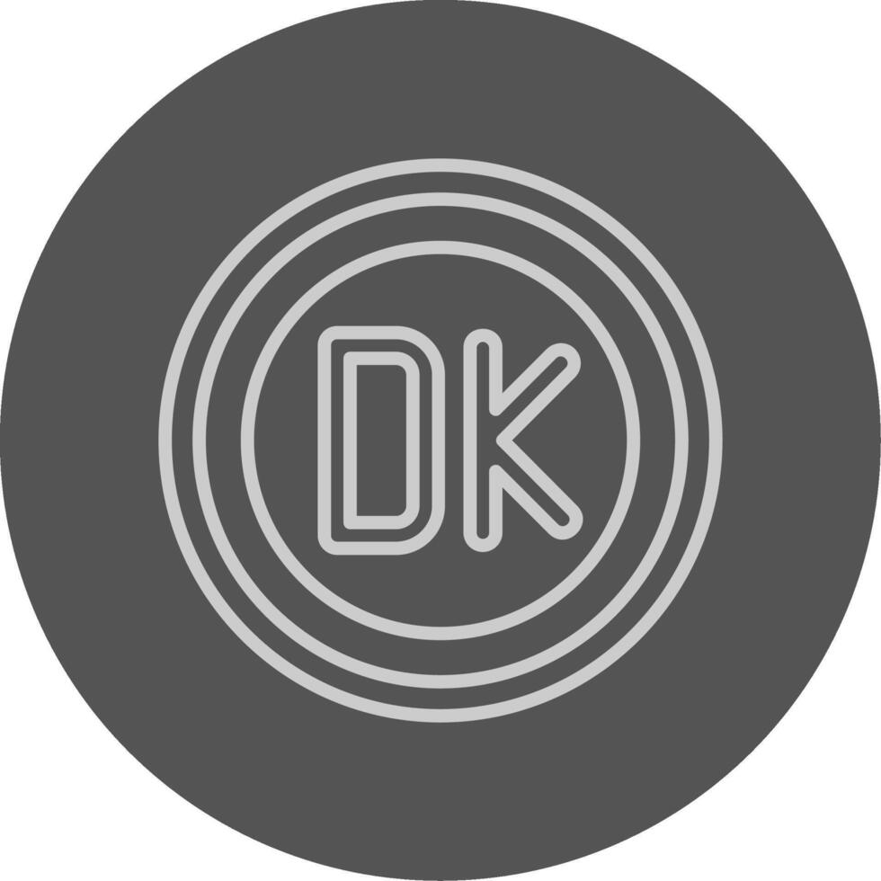 Danish Krone Sign Outline Style Icon vector