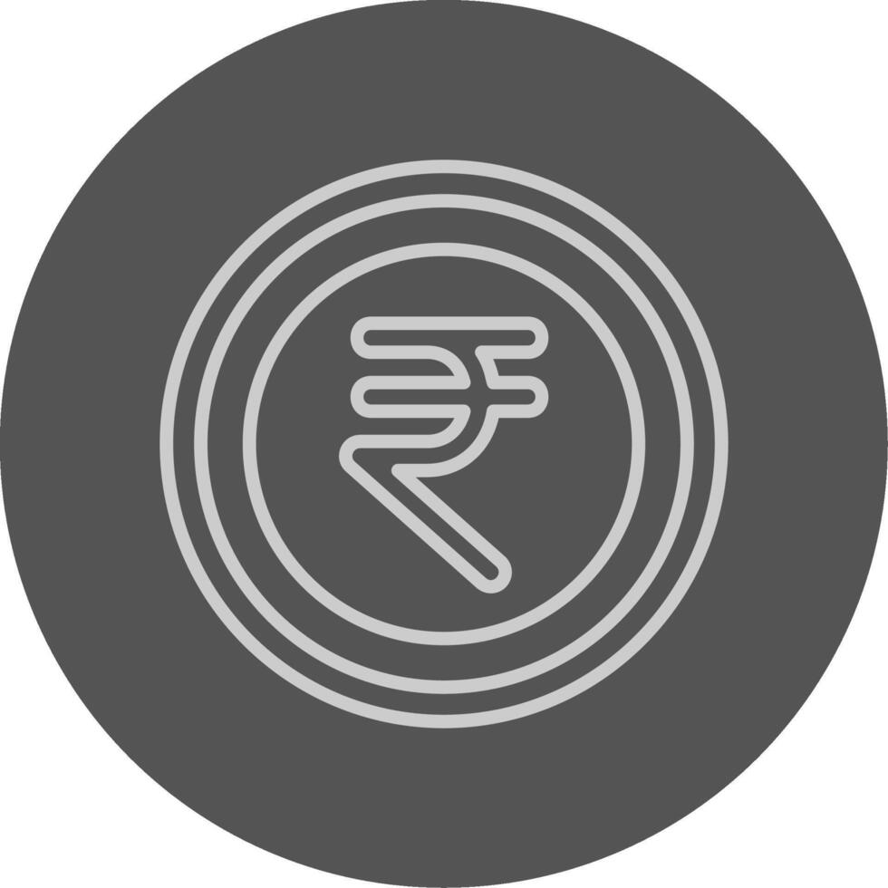 Indian Rupee Sign Outline Style Icon vector