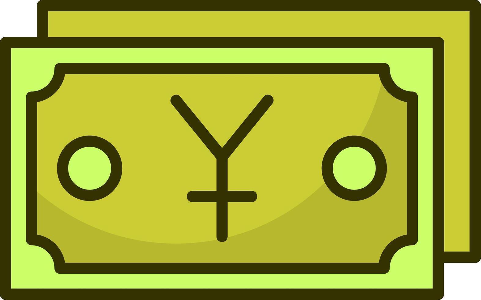 Chinese Yuan Note Filled Style Icon Design vector