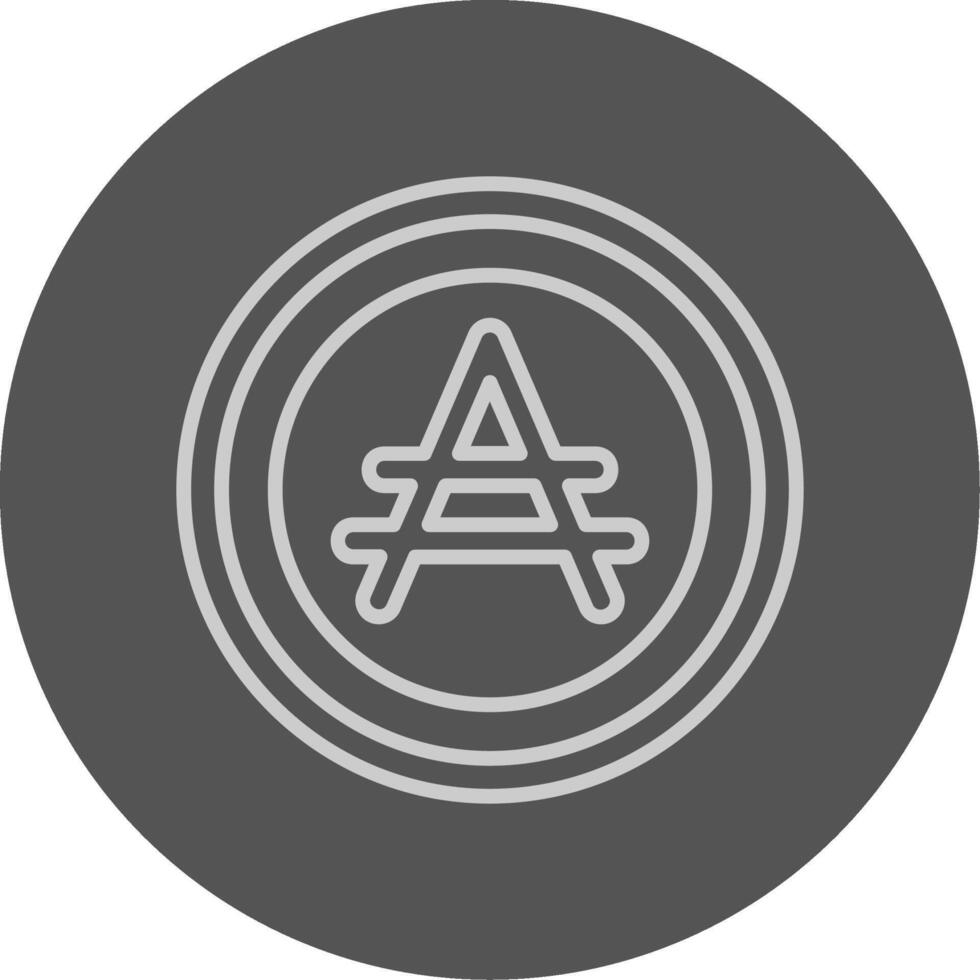 Argentine Peso Sign Outline Style Icon vector