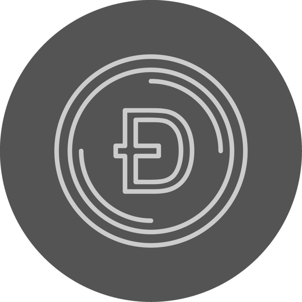 Dogecoin Outline Style Icon vector