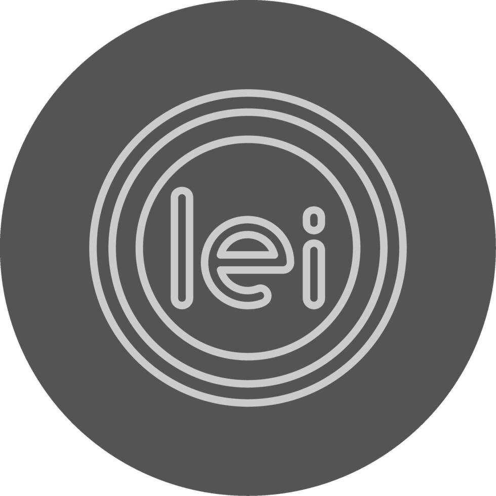 Romanian Leu Sign Outline Style Icon vector