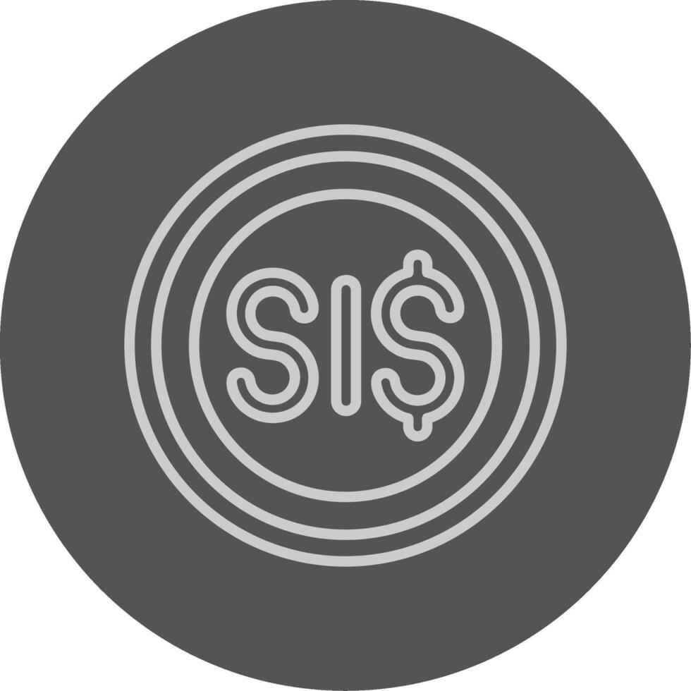 Solomon Islands Dollar Sign Outline Style Icon vector