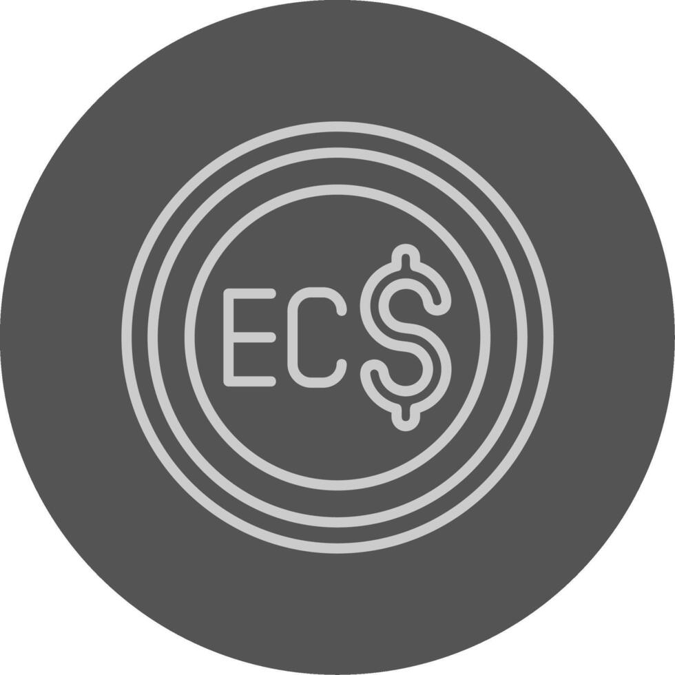 East Caribbean Dollar Sign Outline Style Icon vector