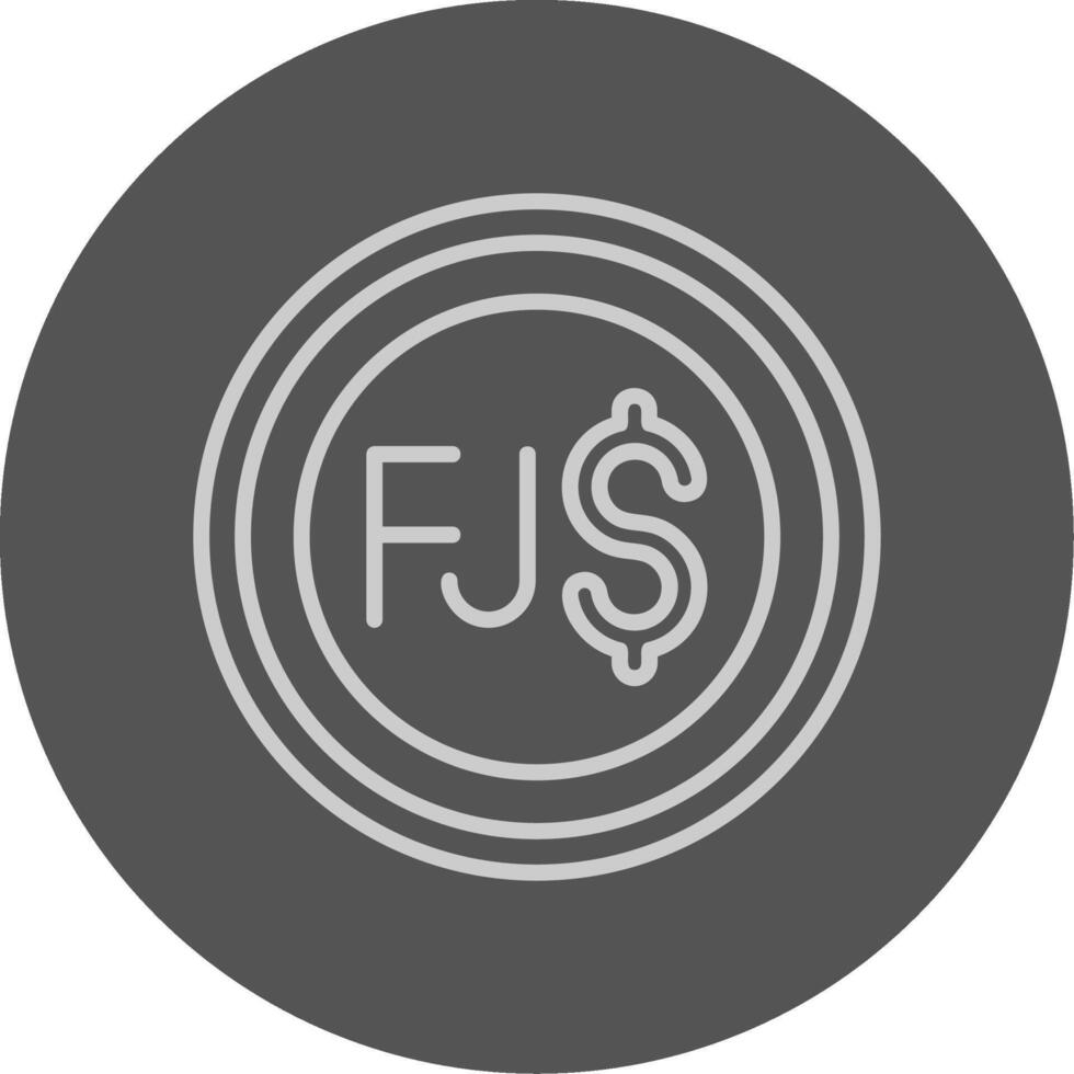 Fijian Dollar Sign Outline Style Icon vector