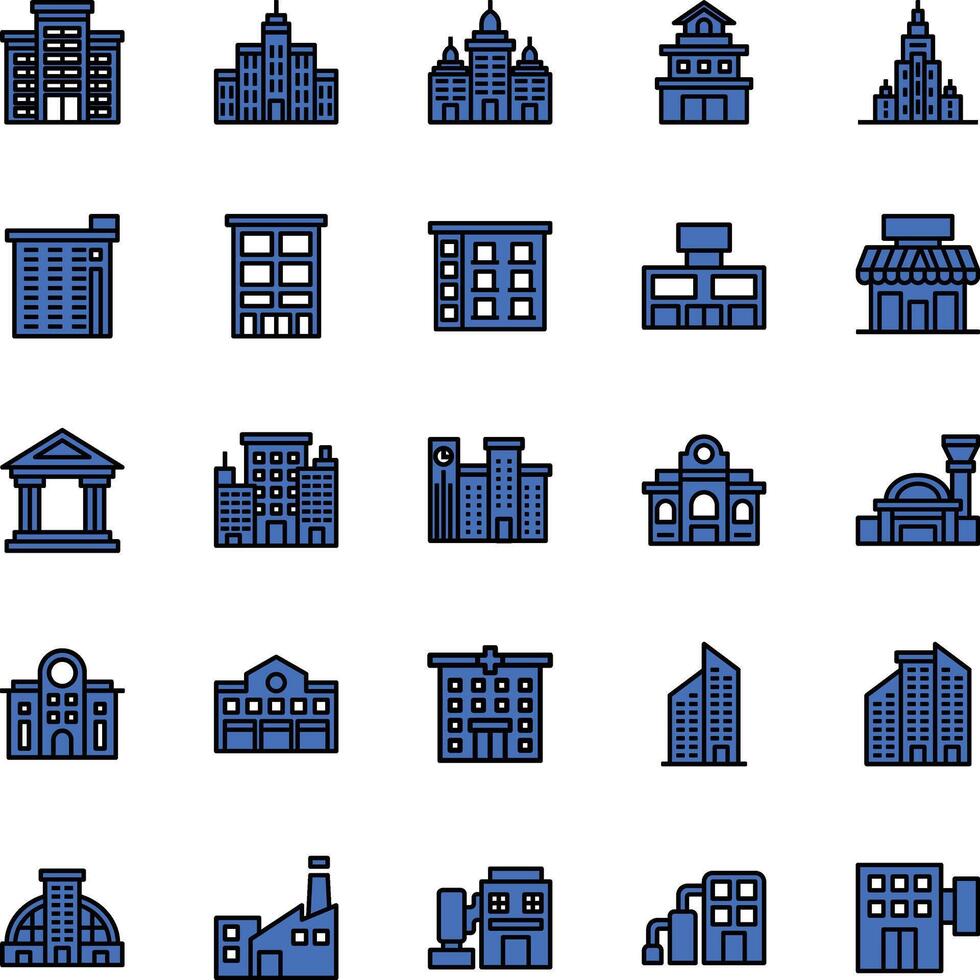 Building Icon Color vector