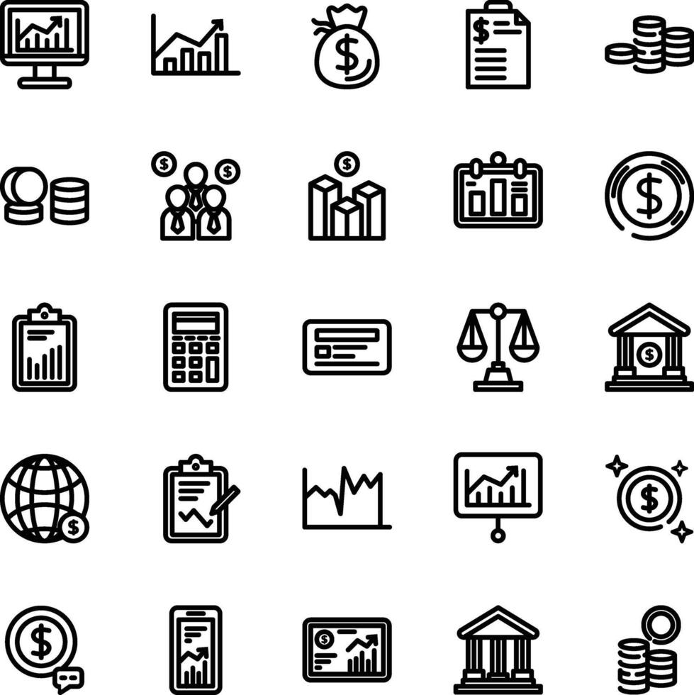 Marketing and bussines icon outline vector