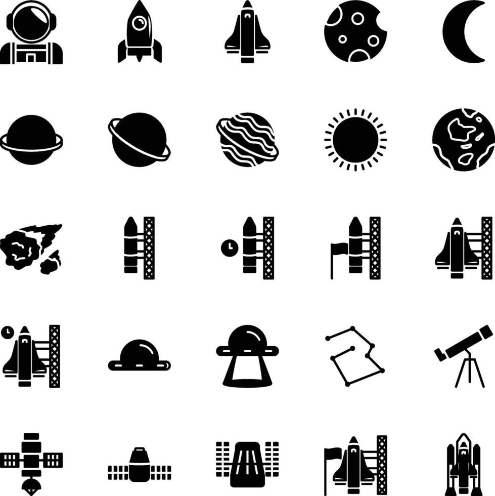Icon Space rocket glyph vector
