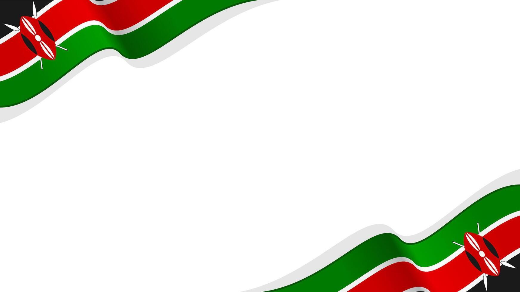 wavy kenya flag frame background with copy space for text. kenya national day vector