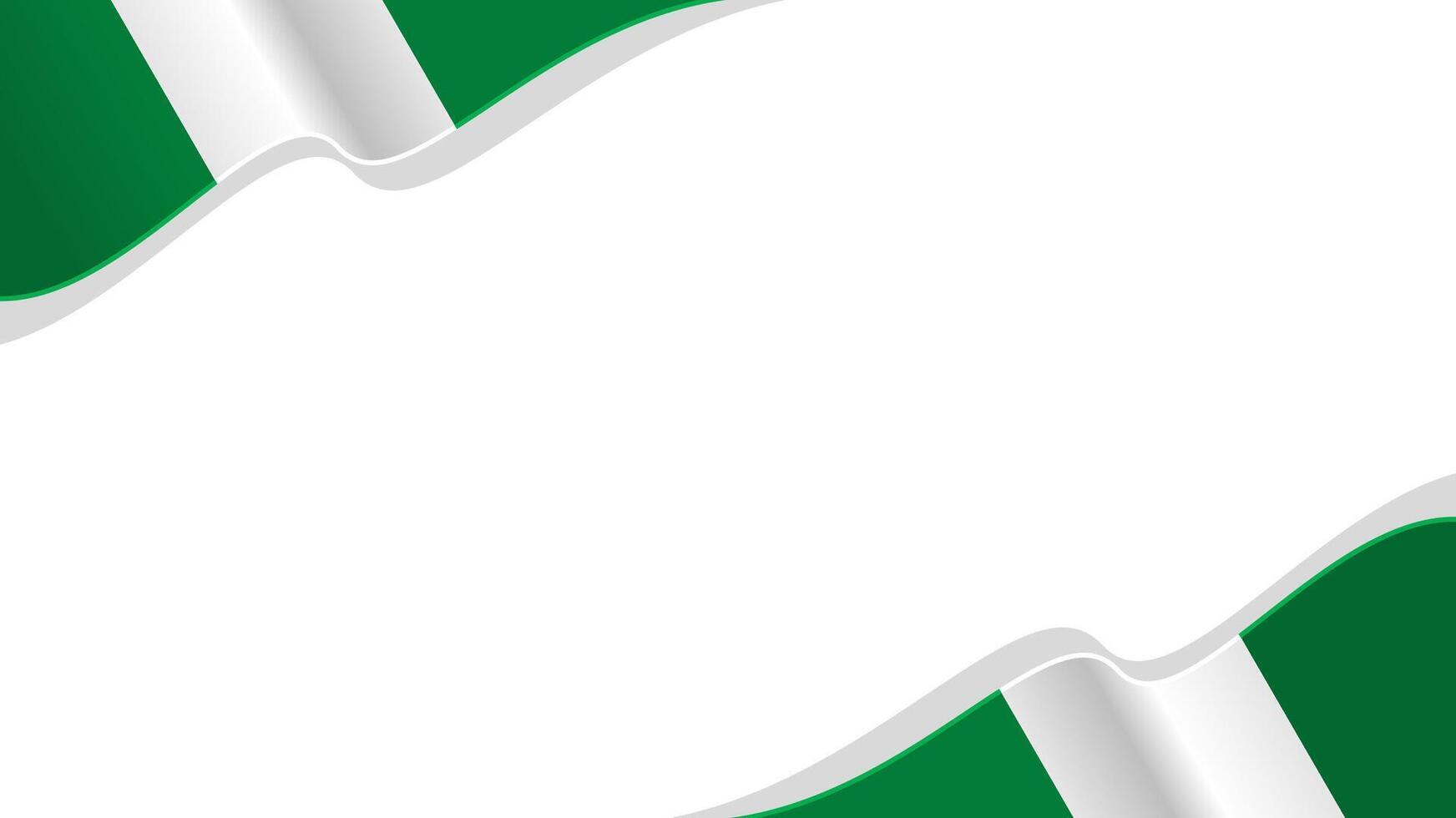 wavy Nigeria flag frame background with copy space for text. Nigeria national day vector