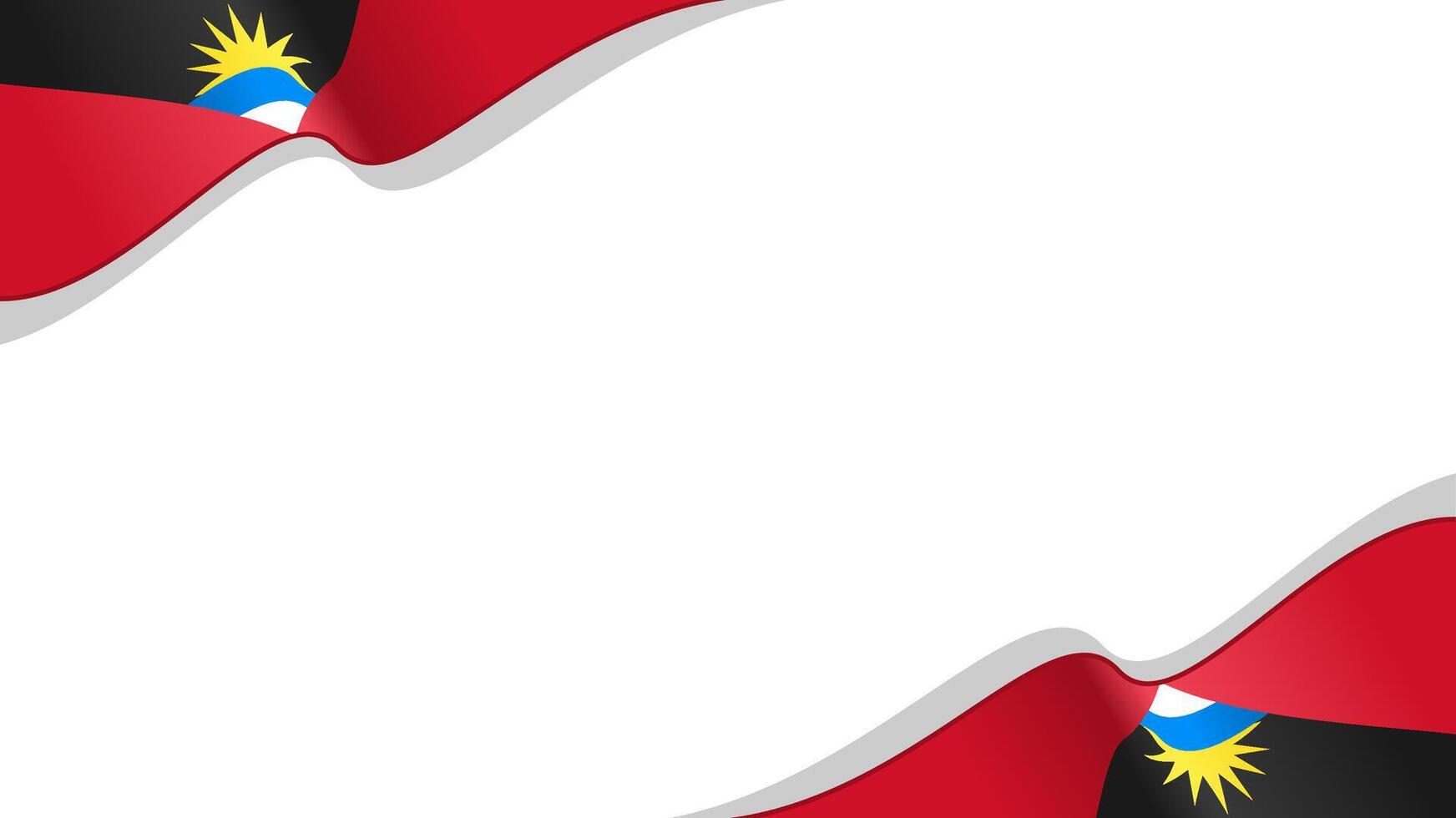 wavy antigua and barbuda flag frame background with copy space for text. antigua and barbuda national day vector