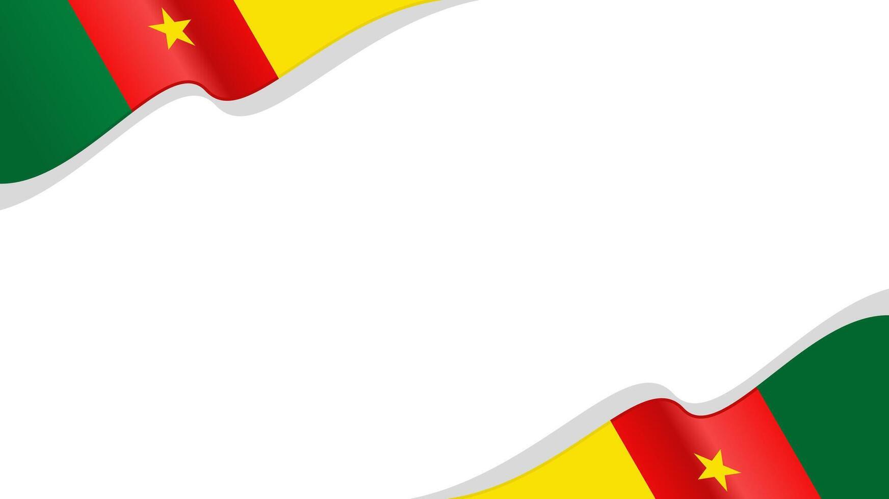 waving cameroon flag frame background with copy space for text. cameroon national day vector