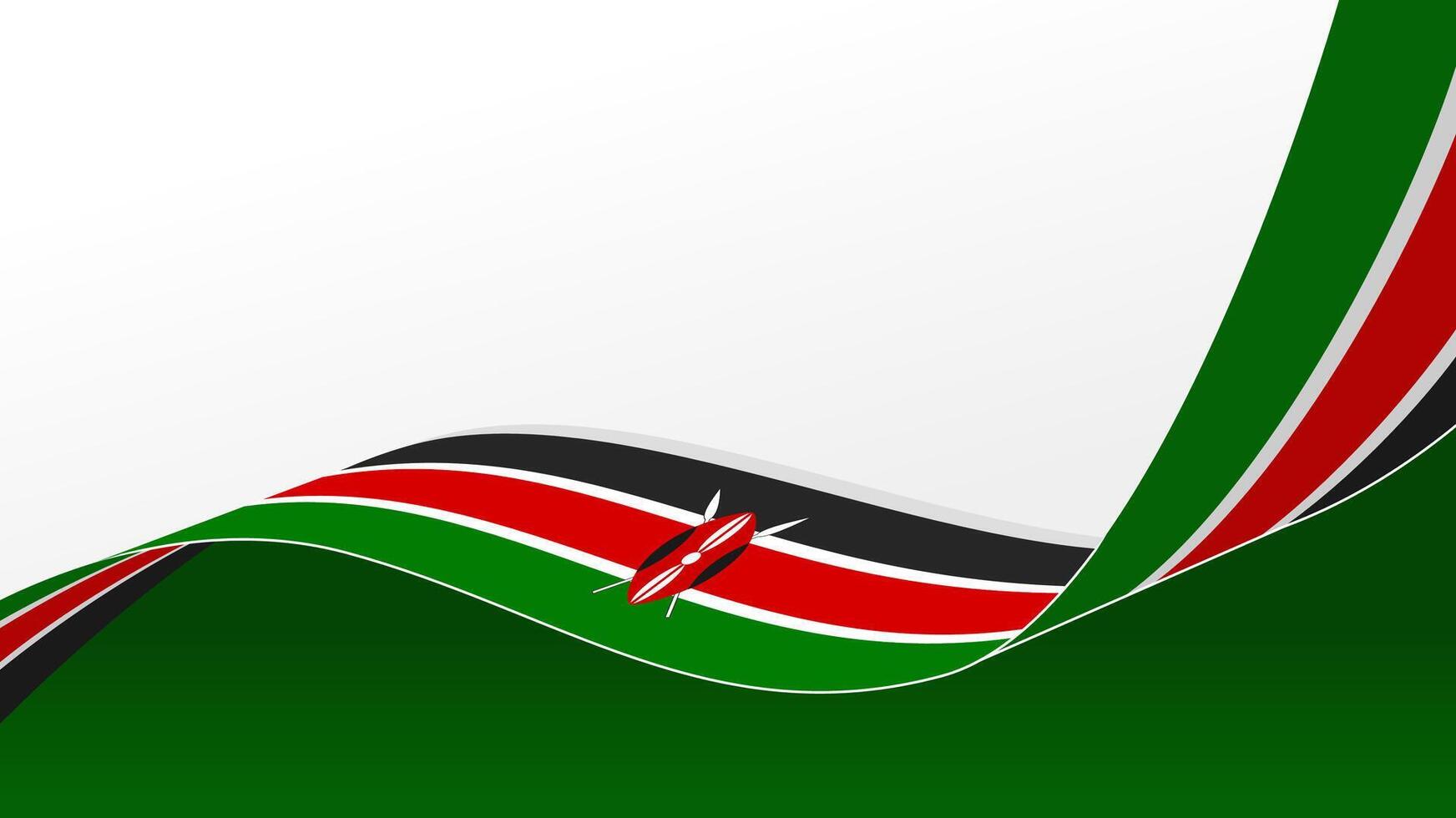 wavy kenya flag background with copy space for text. kenya national day vector