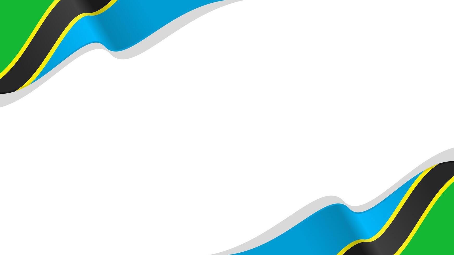 wavy tanzania flag frame background with copy space for text. tanzania national day vector