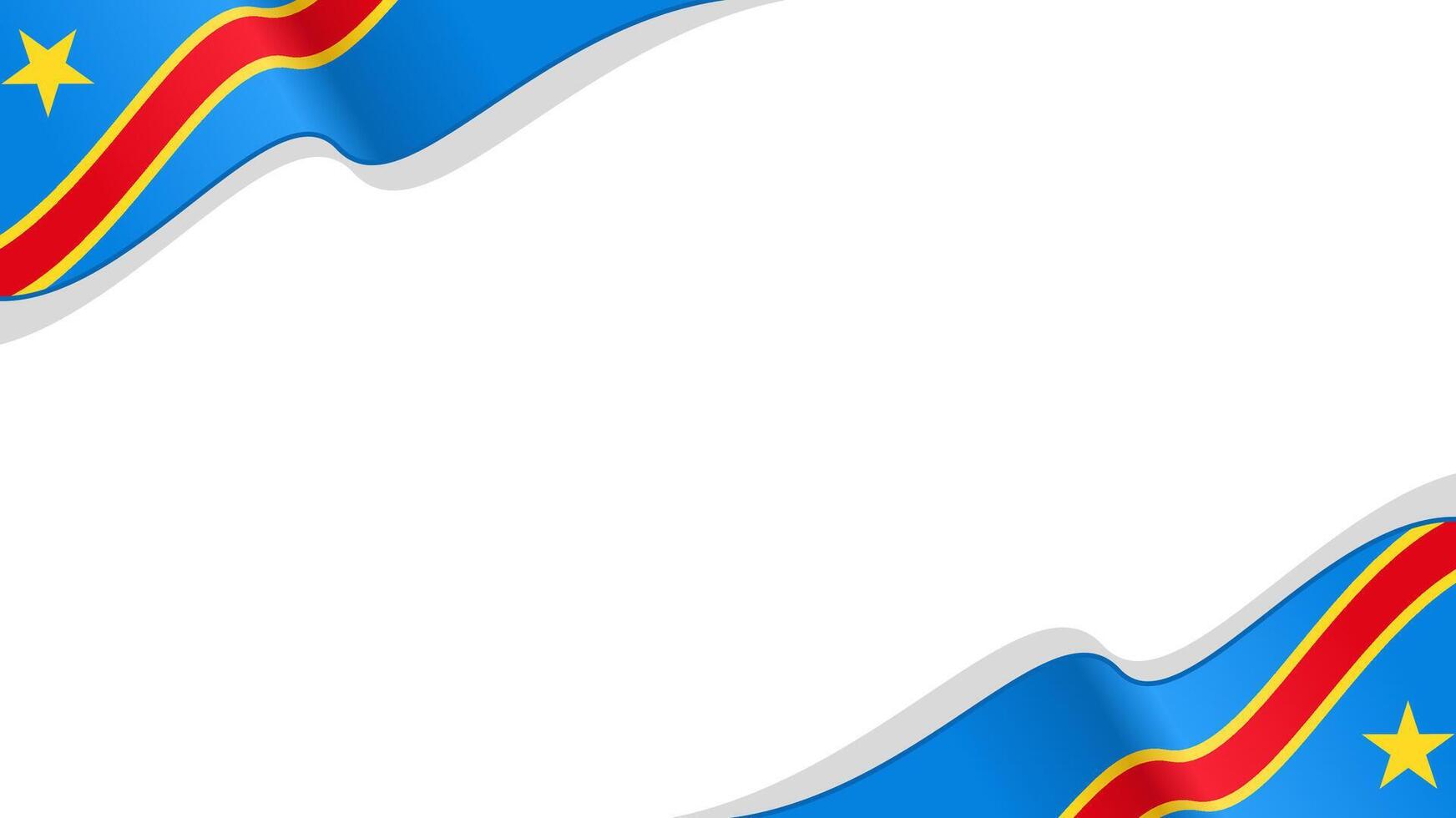 waving Democratic Republic Congo flag frame background with copy space for text. DR congo national day vector