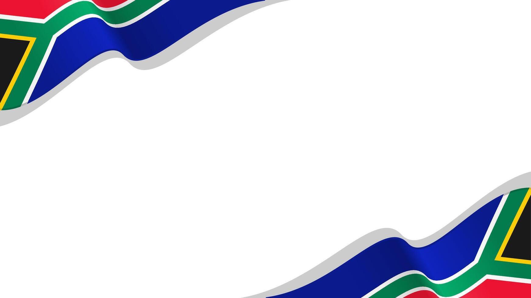 wavy south africa flag frame background with copy space for text. south africa national day vector