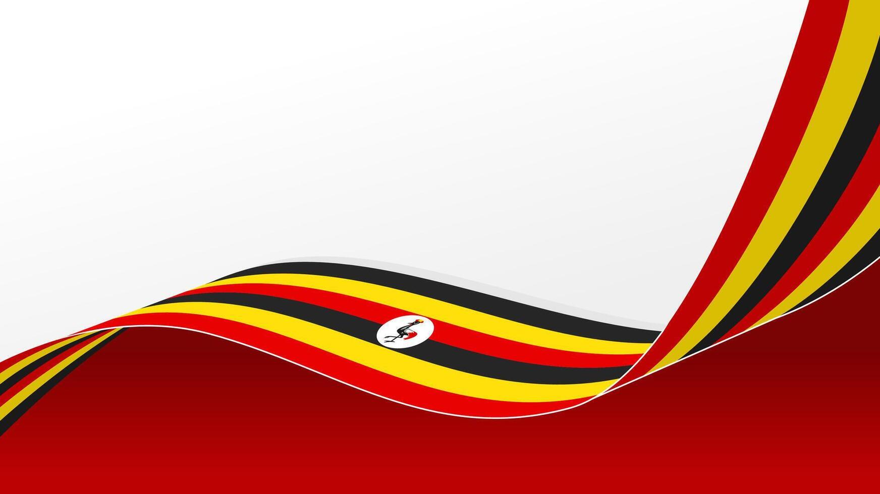 wavy uganda flag background with copy space for text. uganda national day vector
