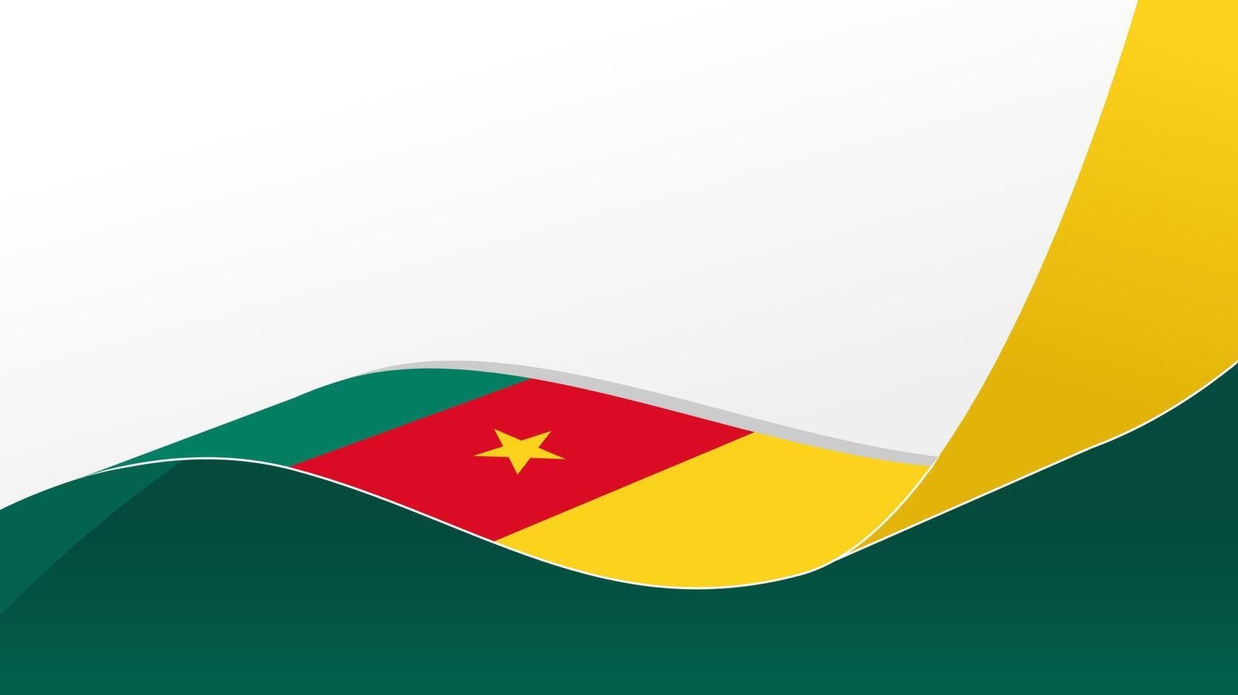 waving cameroon flag background with copy space for text. cameroon national day vector