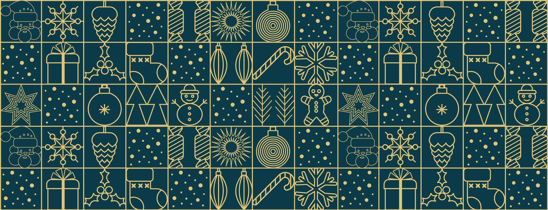 Christmas geometric background. Christmas pattern, with simple line elements. Merry Christmas and Happy New Year abstract line design. Christmas abstract. Mosaic and Scandinavian style. vector