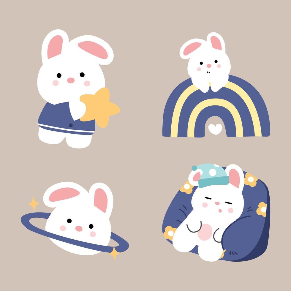 Adorable Bunny Adventures in Dreamland vector