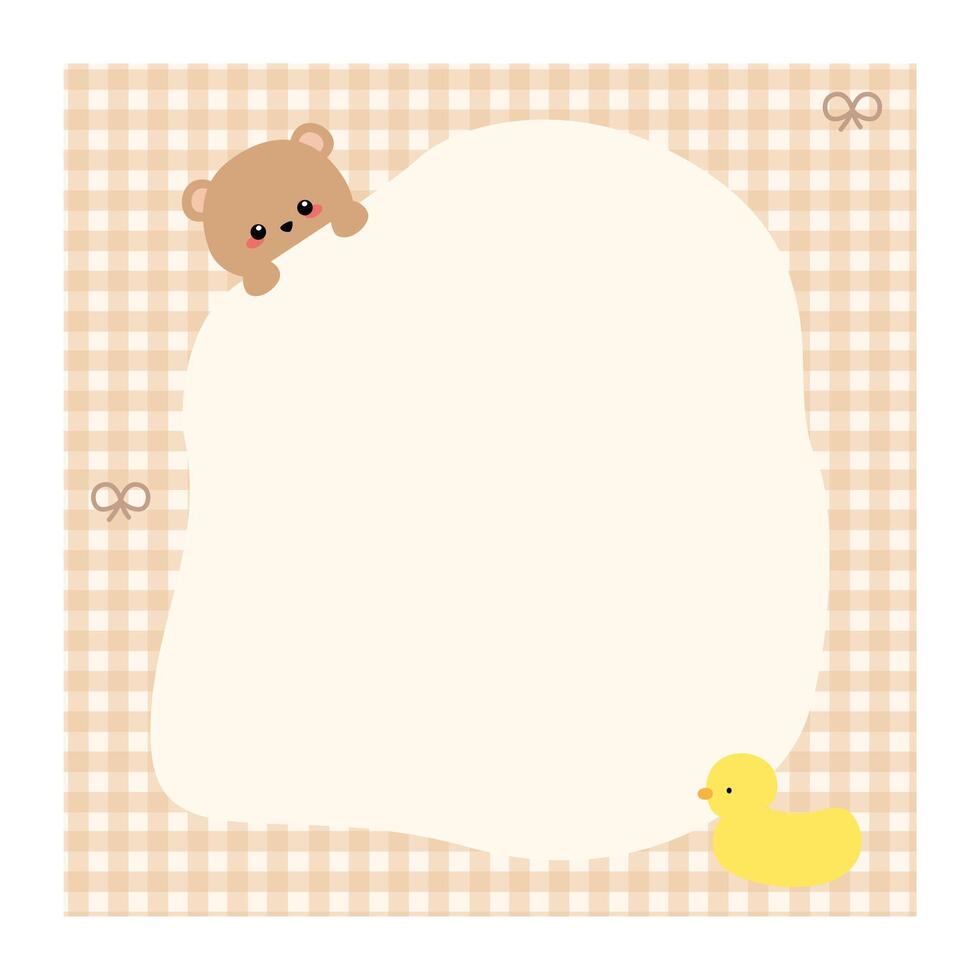 Cute Brown Bear Notes vector