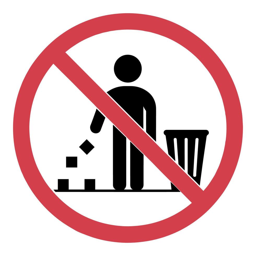 Do not throw garbage on the ground sign. vector