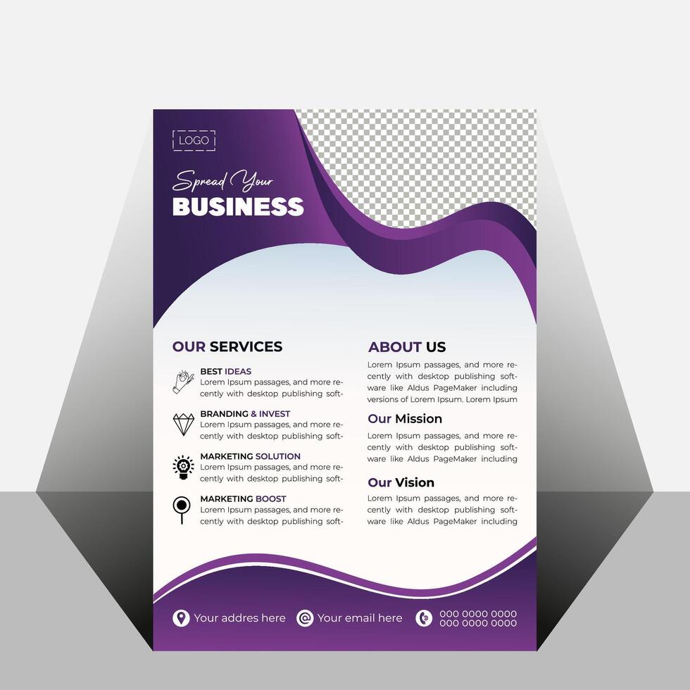 Professional business flyer leaflet design vector