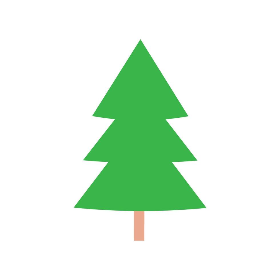 A green christmas tree on a white background vector