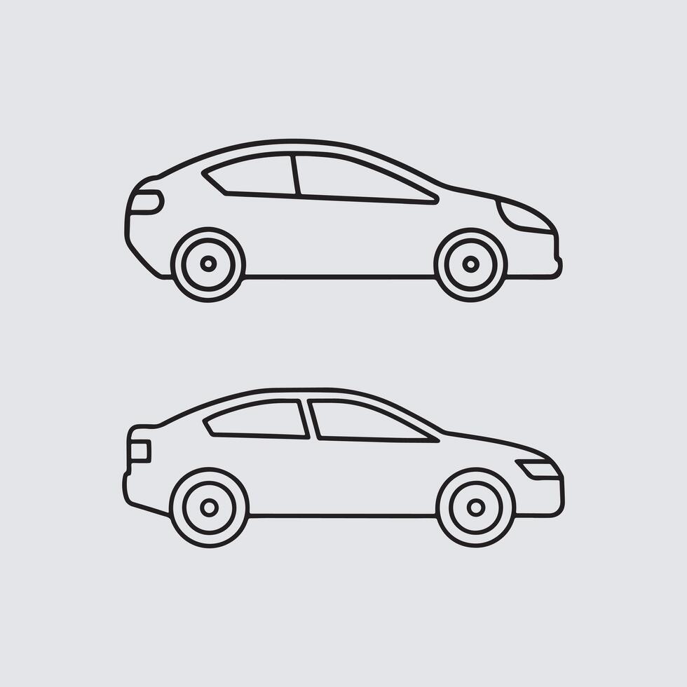 Car Icons set, Car outline. illustration. vector