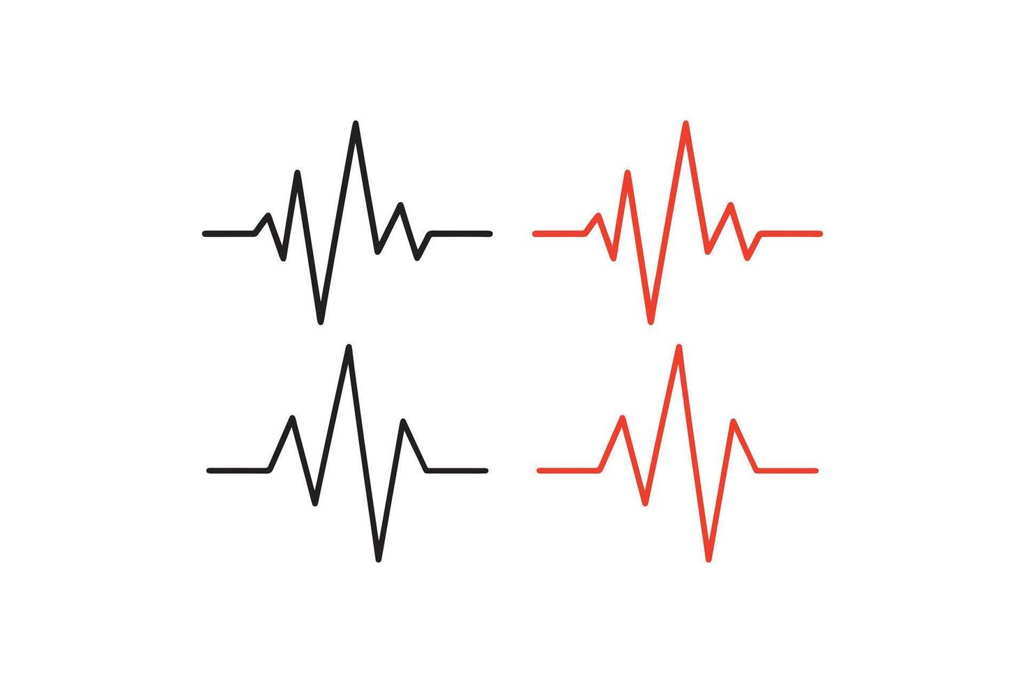 Heart Beats Outline, Heart Pulse Symbol, pulse red clip art, heartbeat icon symbol design illustration. vector