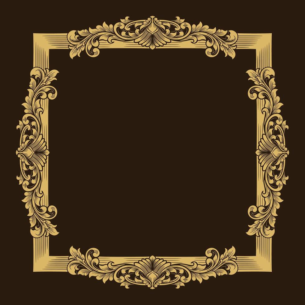 classic ornament frame wedding decoration vector