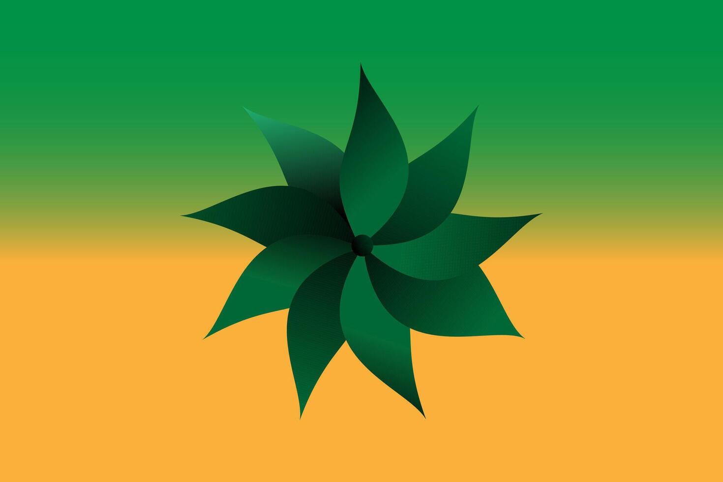 a green and yellow background with a green leaf vector