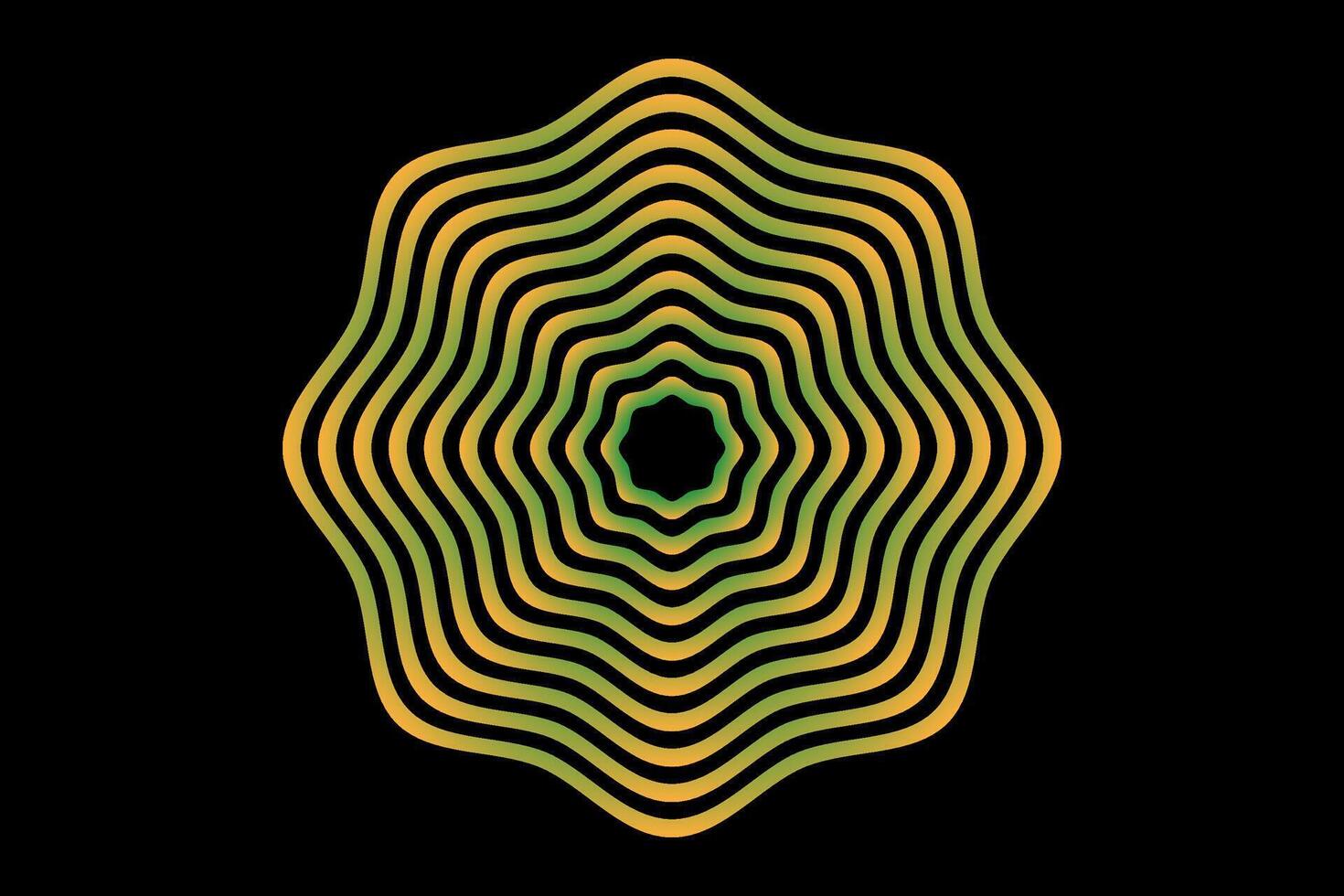 a green and yellow wave pattern on a black background vector