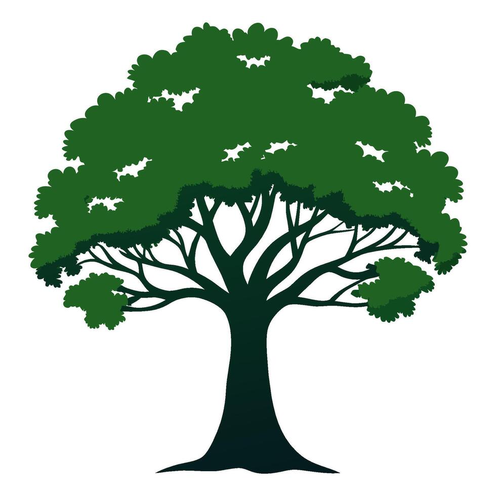 A tree with green leaves on a white background vector