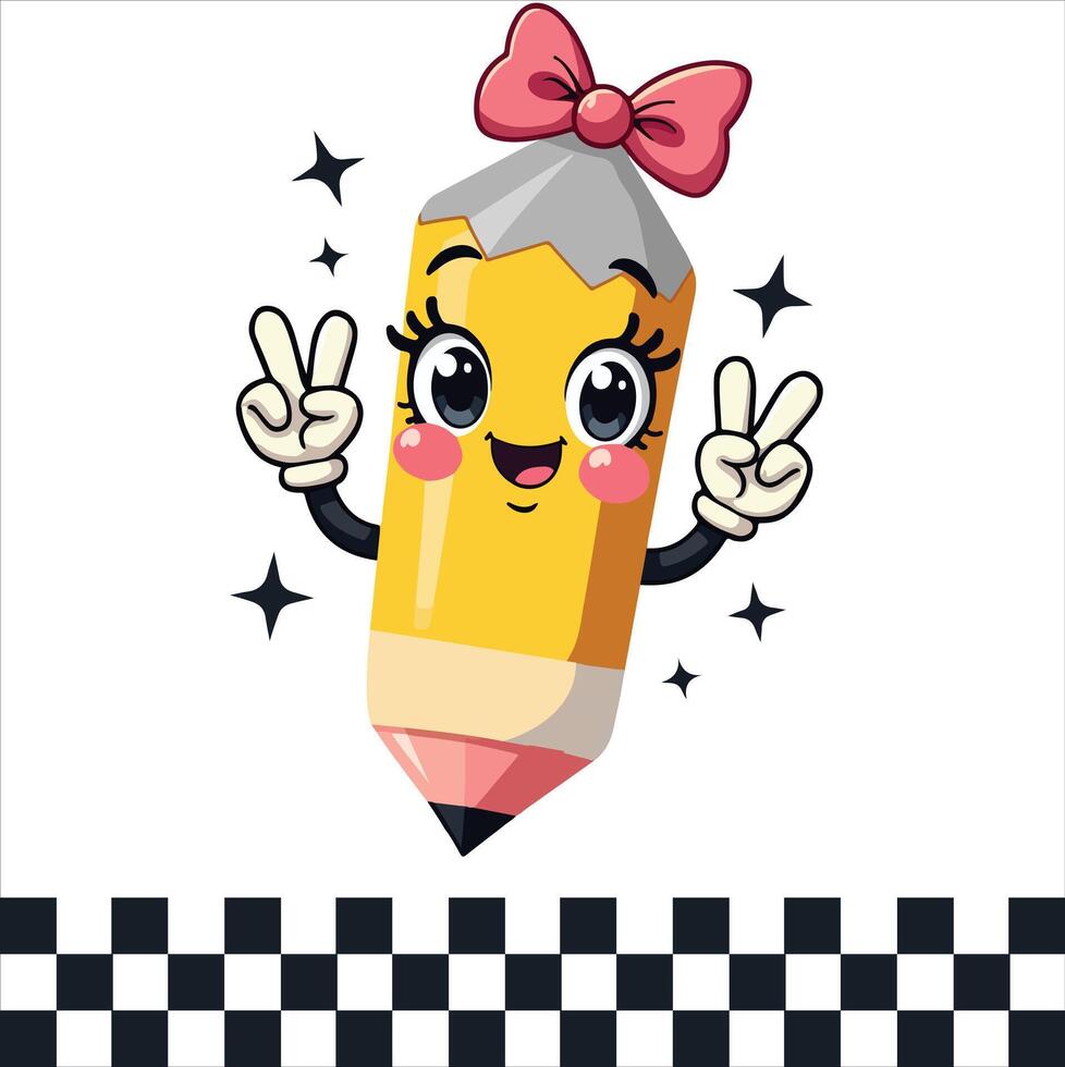 cartoon style pencil vector