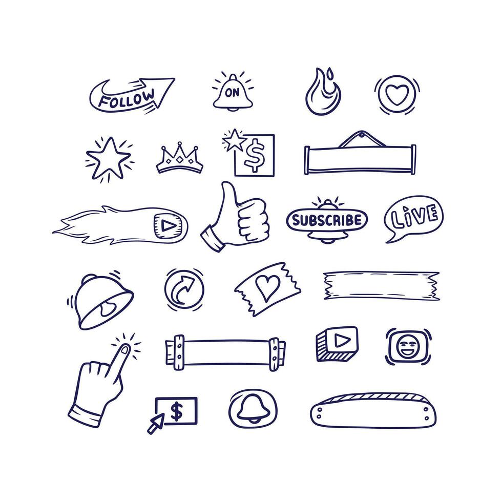 Hand Drawn Content Creator Doodle Art Icon Illustration vector