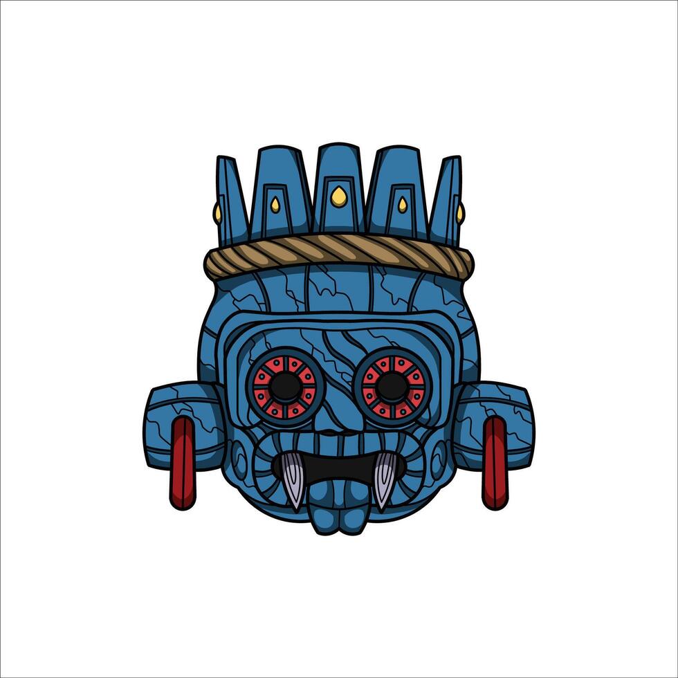 Aztec mask hand drawn illustration vector