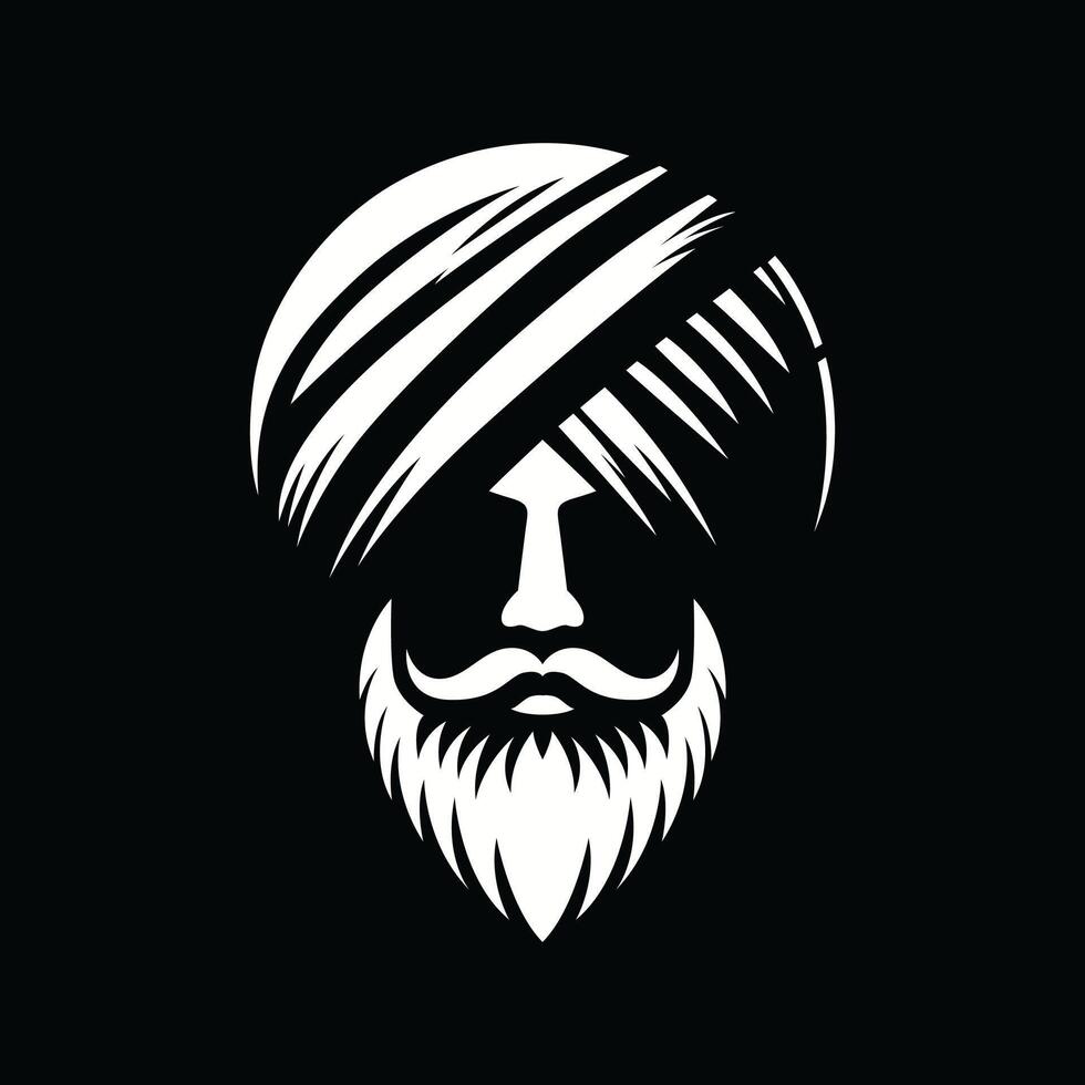 a man with a turban and beard in a white background vector