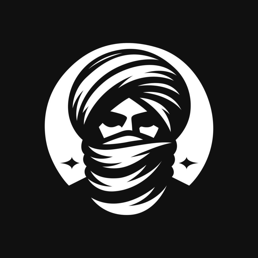 a man in a turban logo vector