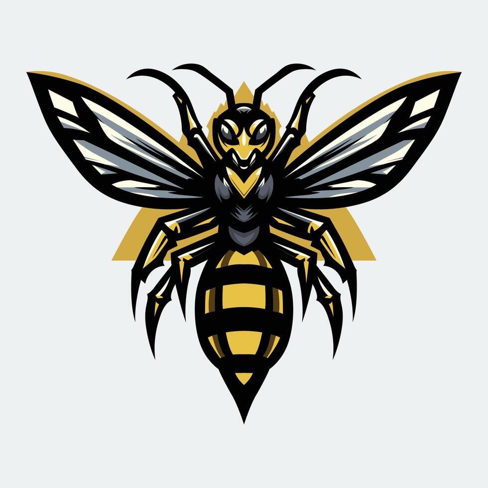 a bee with black and yellow wings vector