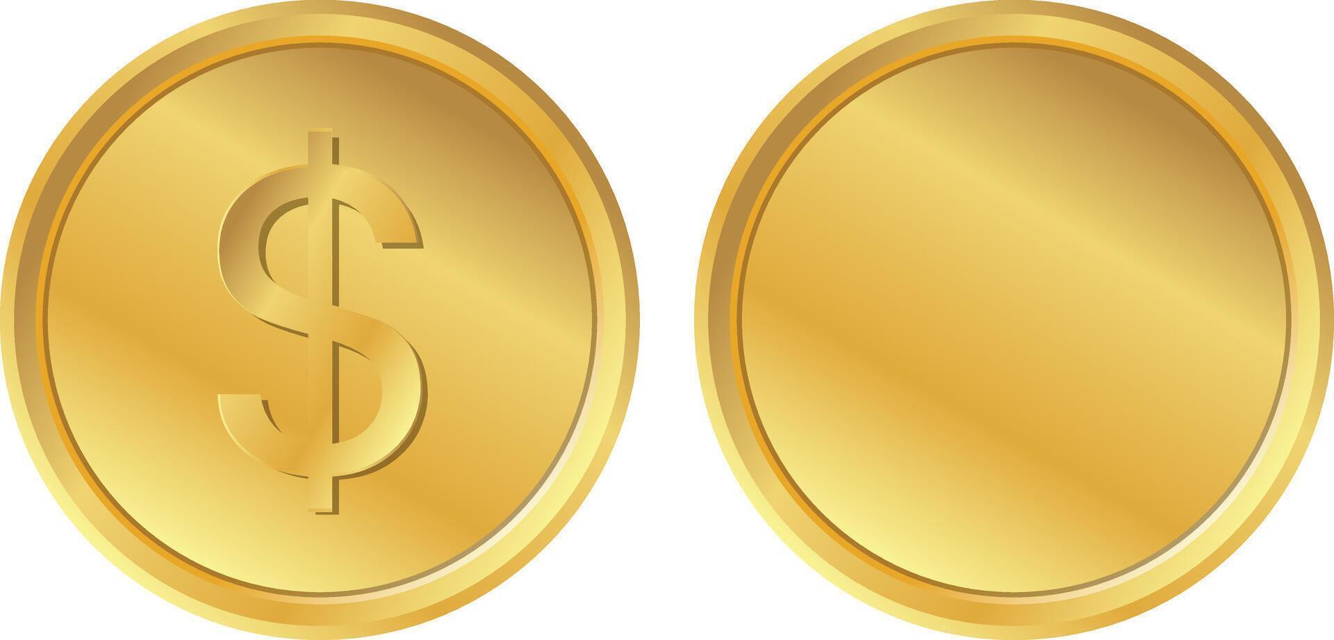 gold coin isolated on white vector