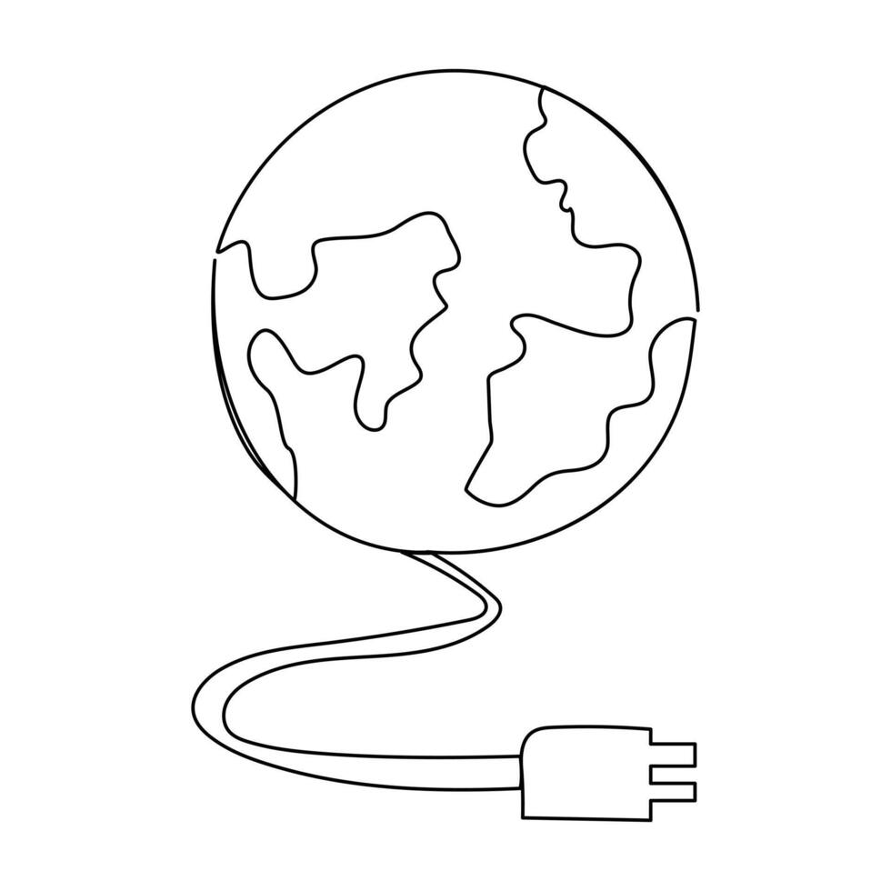 Light bulb single line art, continuous one line drawing of Isolated outline art vector