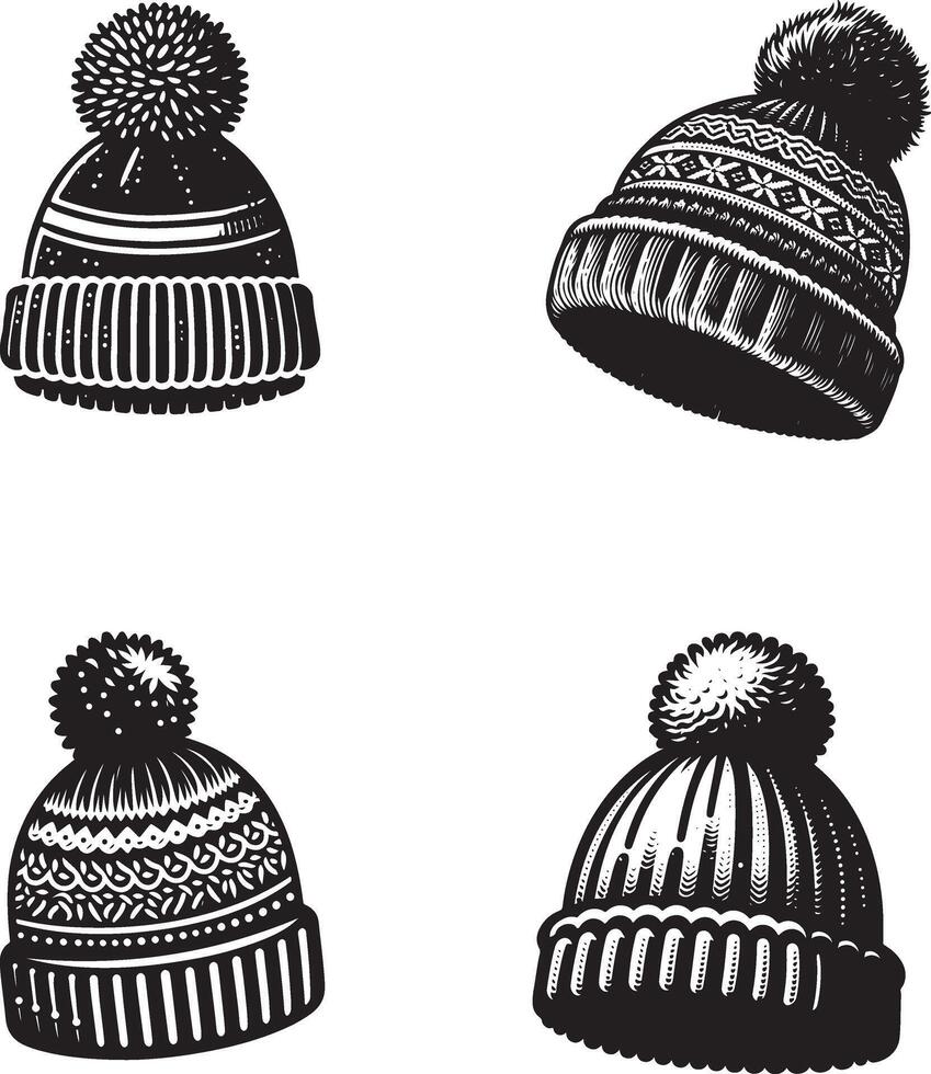 Cable Knit Winter Hat. winter hat . knitted hat. vector