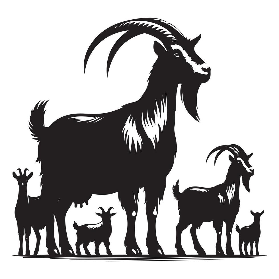 Goat silhouette . goat icon vector