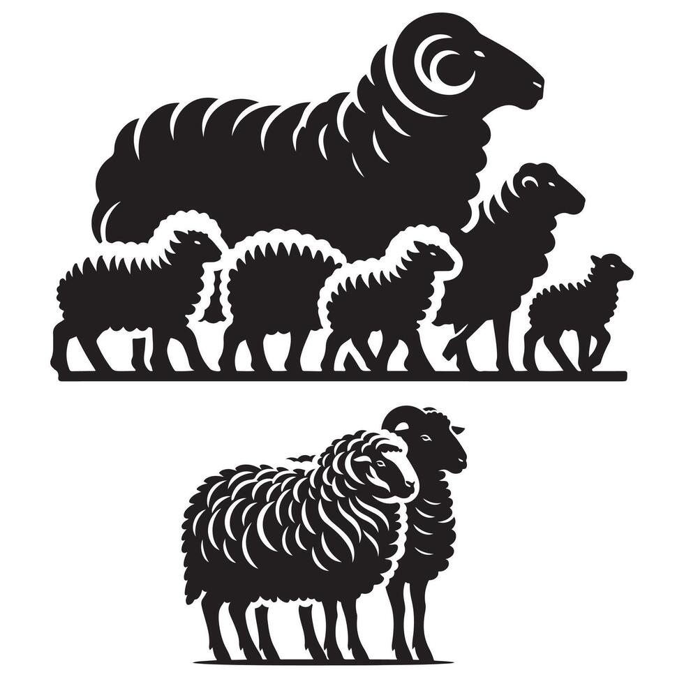Sheep Silhouette. Sheep Illustration. vector