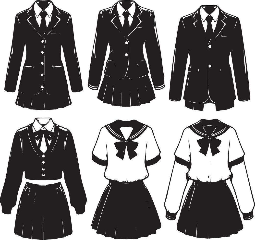 Modern Academic Attire. School Uniform . vector