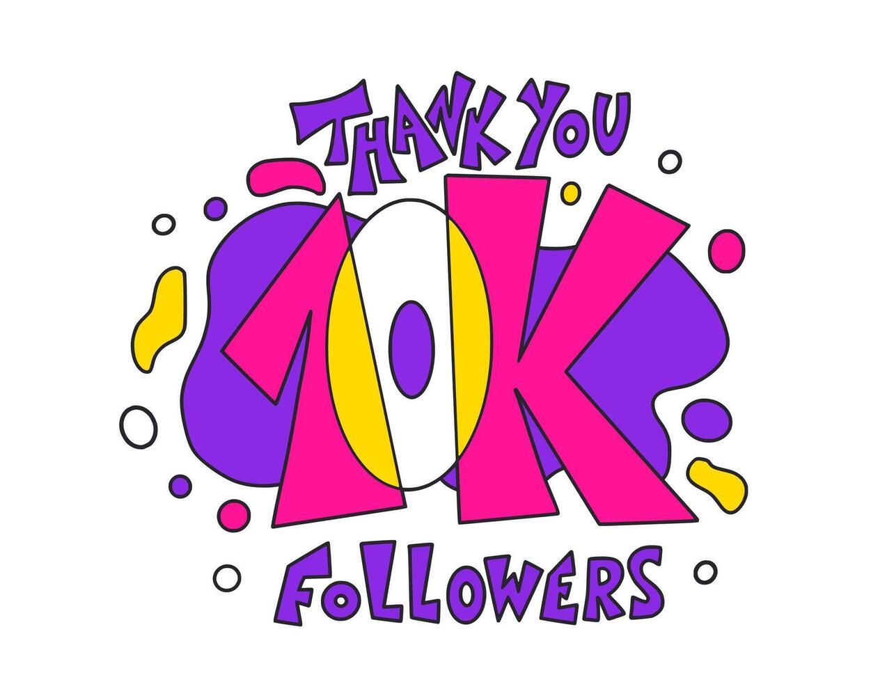 10K folowers thank you card. illustration. vector